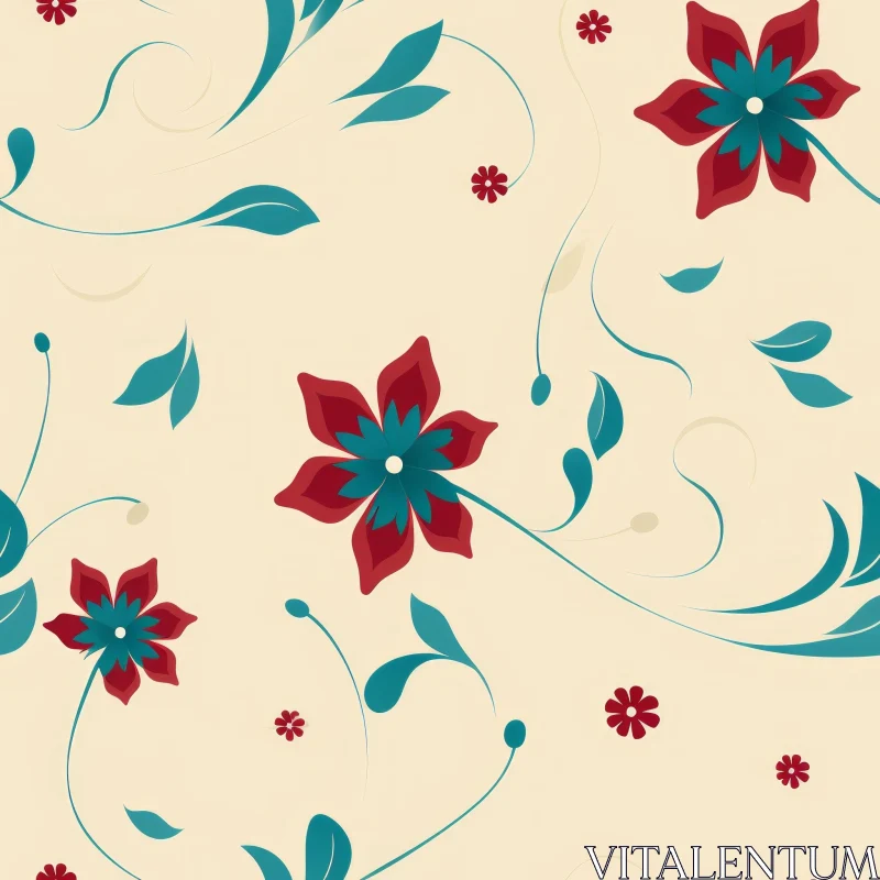 Elegant Floral Seamless Pattern in Yellow AI Image