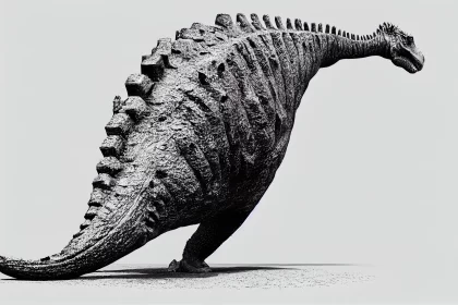 Mesmerizing Dinosaur Sculpture in Solarization Effect