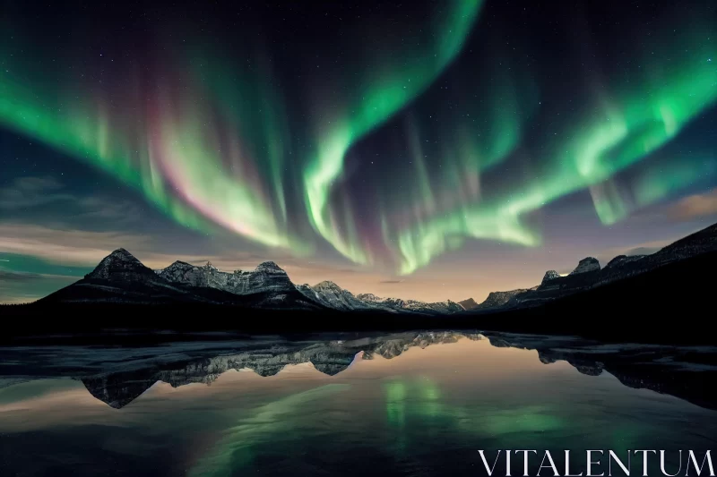 Captivating Aurora Borealis Reflections: A Nature's Masterpiece AI Image