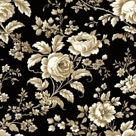 Dark Floral Pattern for Fabric and Wallpaper