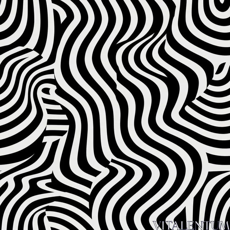 Hypnotic Black and White Stripes - Abstract Optical Illusion AI Image