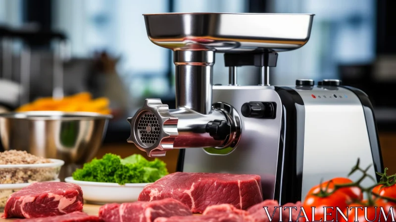 Modern Electric Meat Grinder - Kitchen Appliance AI Image