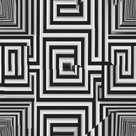 Black and White Geometric Pattern - Three-dimensional Maze Design