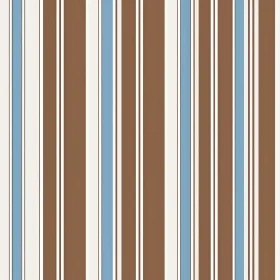 Brown, Cream, Blue Vertical Stripes Pattern