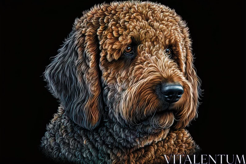 Captivating Portrait of a Brown Dog with Long Curly Hair AI Image