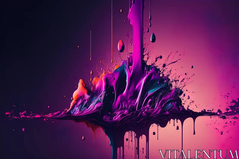 Captivating Purple Liquid Artwork on Dark Background AI Image