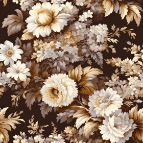 Dark Brown Floral Pattern - Home Decor & Fabric Design