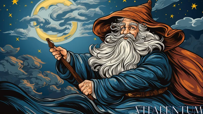 Enchanting Wizard Digital Painting AI Image