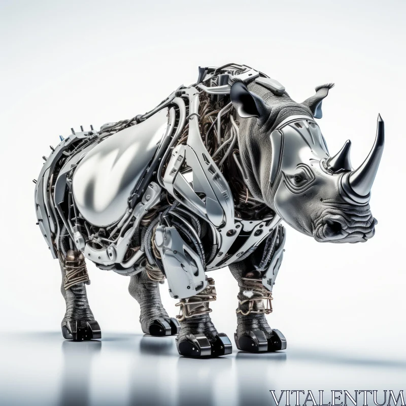 AI ART Mechanized Rhino Art - Ironical and Edgy