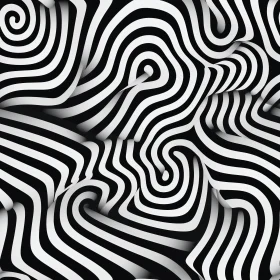 Monochrome 3D Stripes: Abstract Optical Illusion Artwork