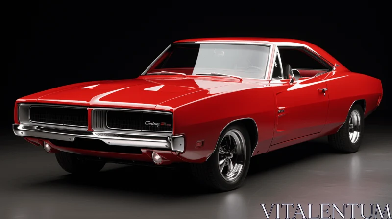 Red Dodge Charger - Photorealistic Portraiture - Restored and Repurposed AI Image