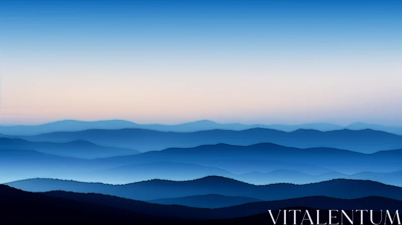 AI ART Blue Mountains Serene Landscape