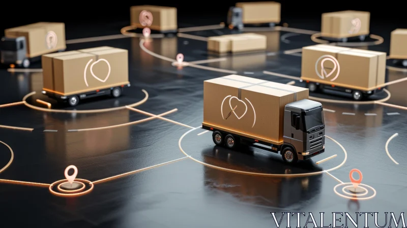 AI ART Futuristic Logistics and Delivery Concept | 3D Rendering