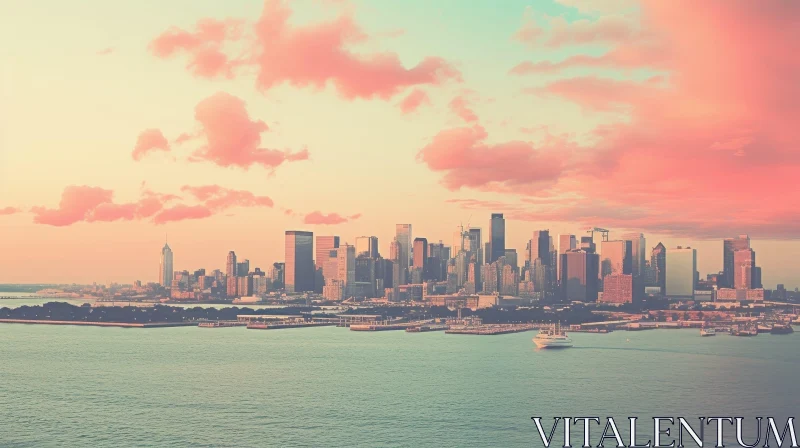New York City Sunset - Urban Skyline View AI Image