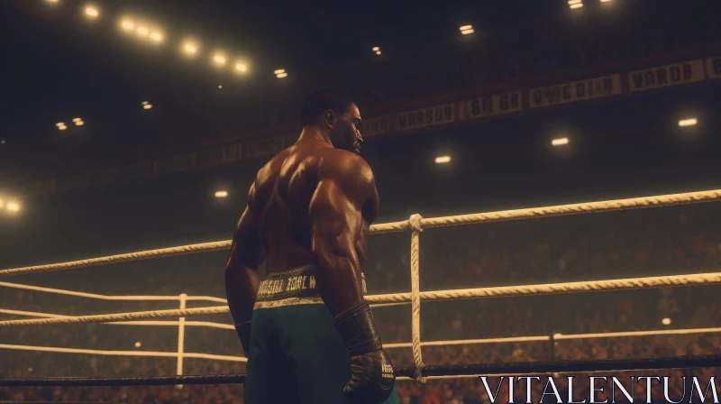 Professional Boxer in Boxing Ring AI Image