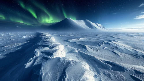 Winter Wonderland - Majestic Mountain and Aurora Borealis