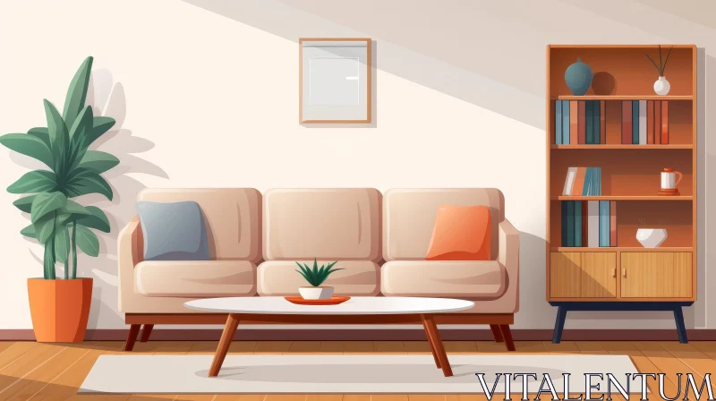 AI ART Cozy Modern Living Room Decor