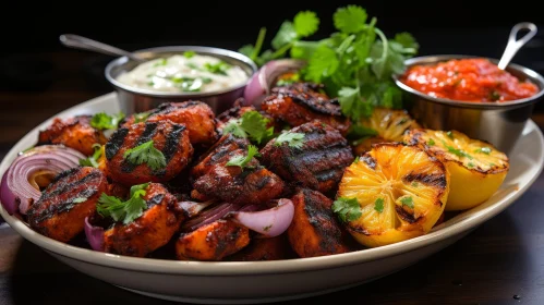 Delicious Grilled Chicken Tikka with Dipping Sauces
