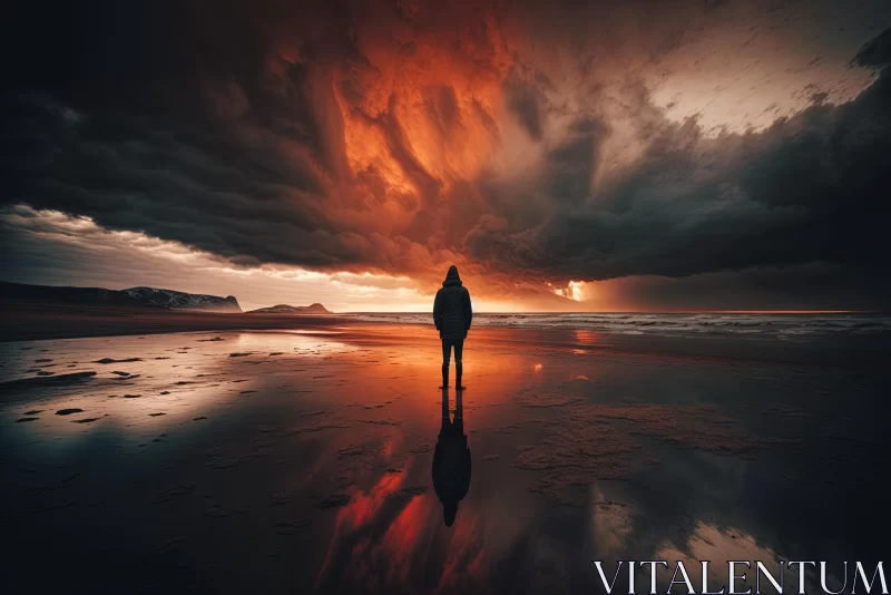 Dramatic Stormy Beach Scene | Distorted Perspective | Epic Landscapes AI Image