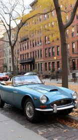Vintage Car in New York City Street Scene