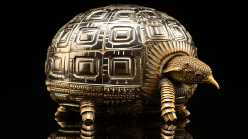 Gold Turtle Sculpture: A Symbol of Magic and Luxurious Geometry