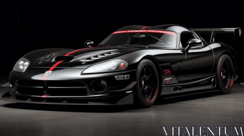 New Model Dodge Viper with Black Body and Red Trim | Nostalgic and Stylish AI Image