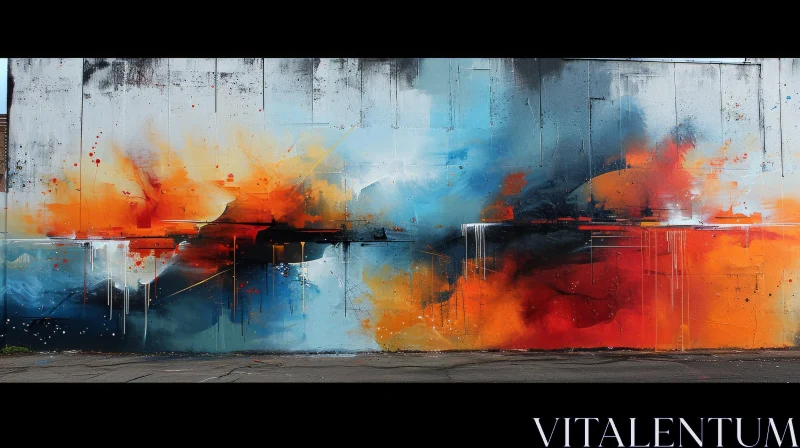 Abstract Graffiti Art on Concrete Wall AI Image