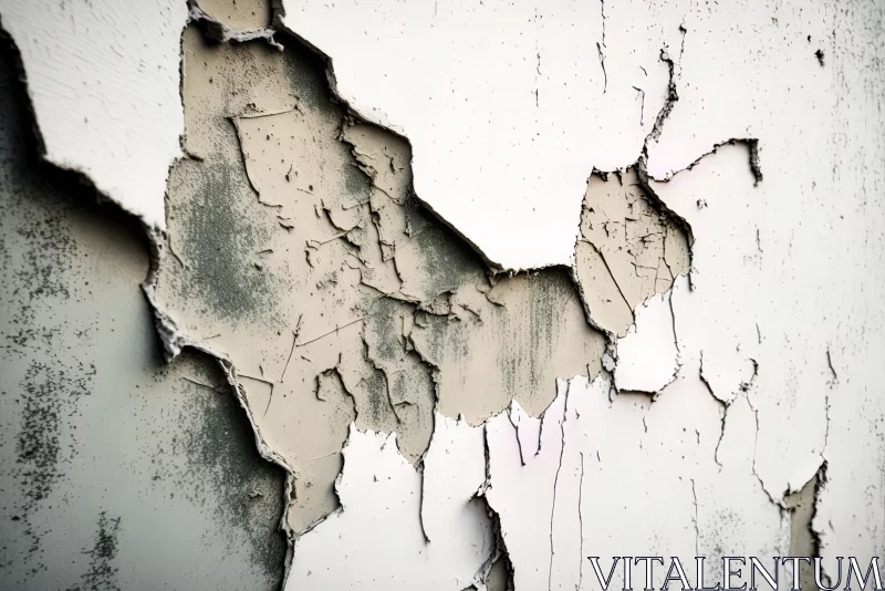 Abstract Peeling Paint: Distorted and Fractured Wall Art AI Image