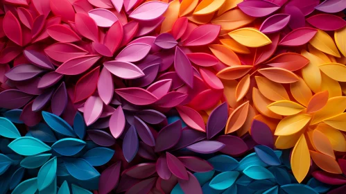 Colorful Overlapping Leaves Background