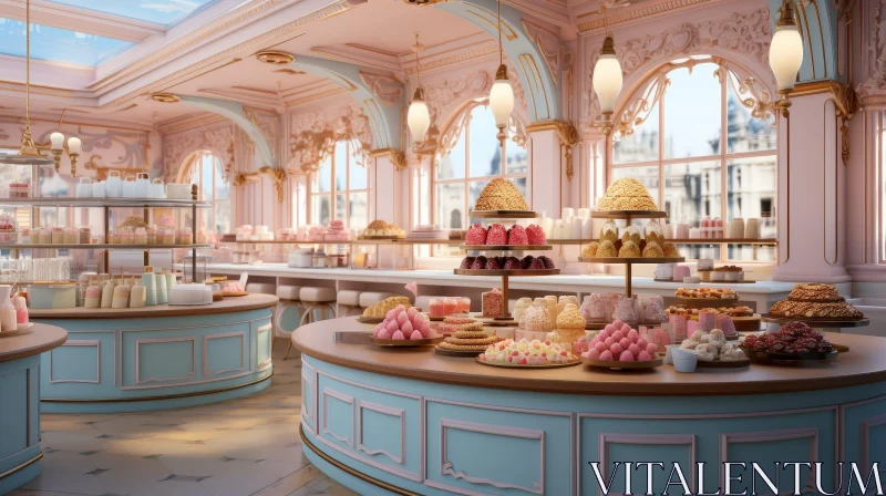 AI ART Luxurious Bakery with Pastries and Cakes