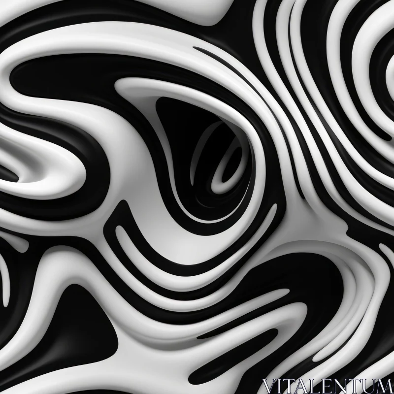 AI ART Monochrome Abstract Background | 3D Rendering