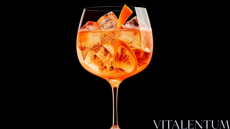 Aperol Spritz Cocktail Glass Photo AI Image