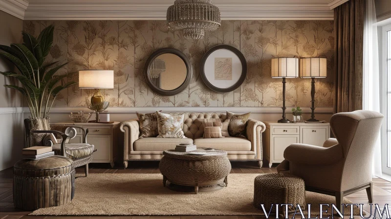AI ART Classic Style Living Room Interior Design