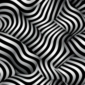 Fluid Monochrome Striped Geometric Pattern