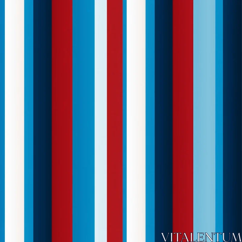 AI ART Modern Blue Red White Vertical Stripes Pattern