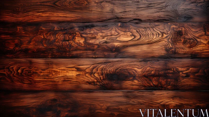 Warm Wood Texture with Horizontal Planks AI Image