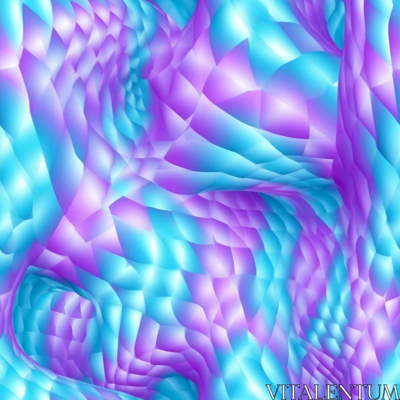 AI ART Blue and Purple Abstract Crumpled Surface | 3D Rendering