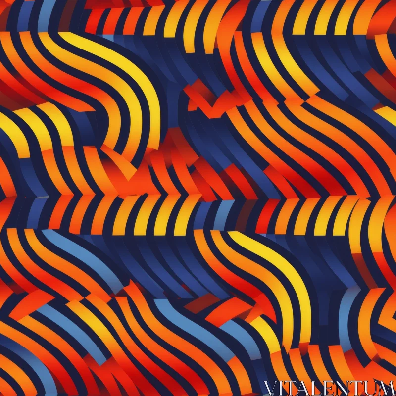 AI ART Colorful Waves Stripes Seamless Pattern