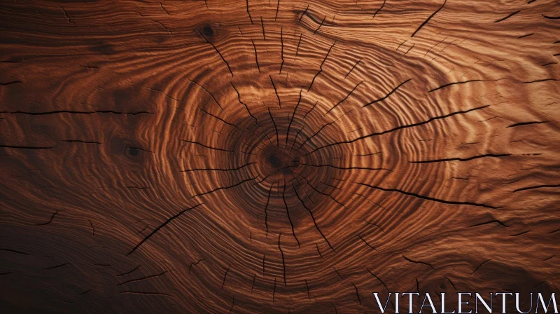 Tree Trunk Cross-Section: Nature's Growth Rings AI Image
