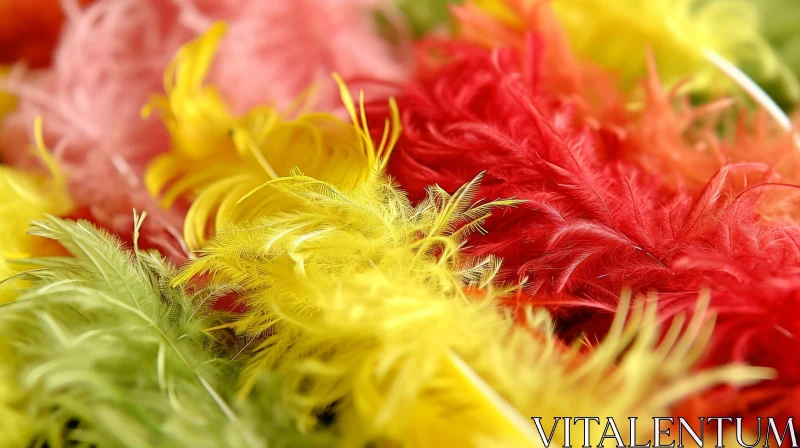 Vibrant Feathers Close-Up: A Captivating Nature Artwork AI Image
