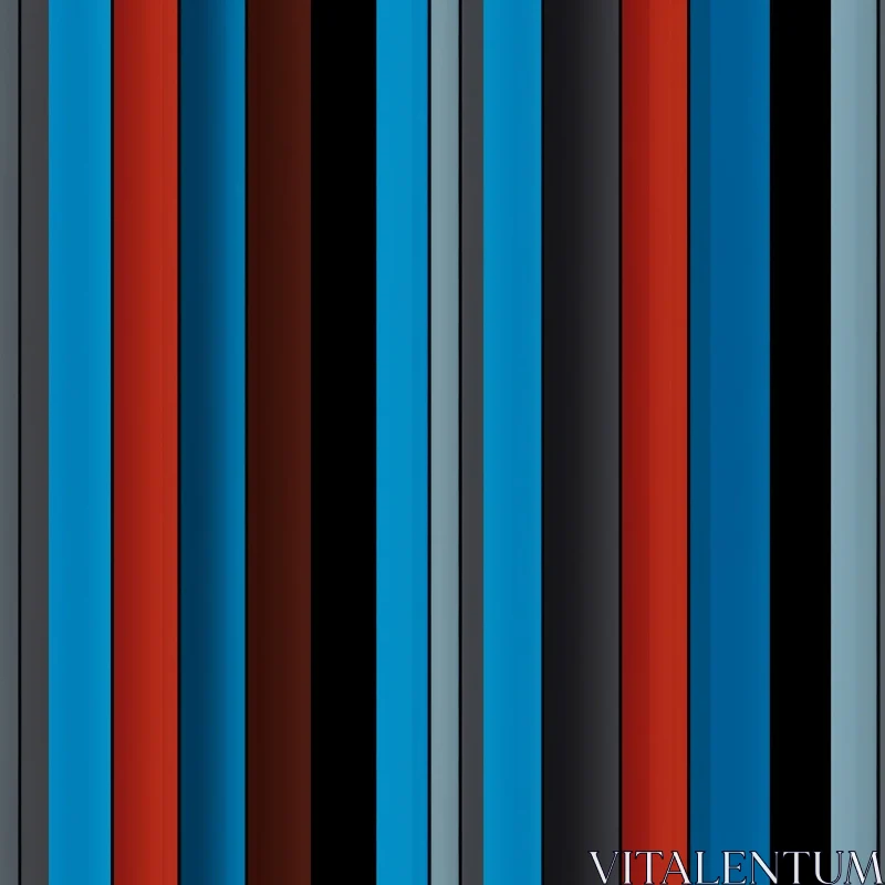 AI ART Blue Red Gray Vertical Stripes Pattern