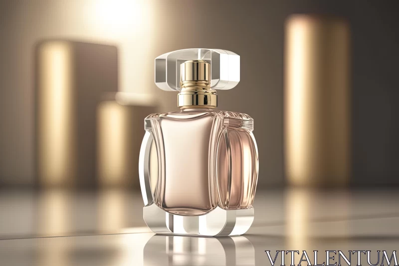 Captivating 3D Rendering of an Empty Perfume Bottle with Reflection AI Image