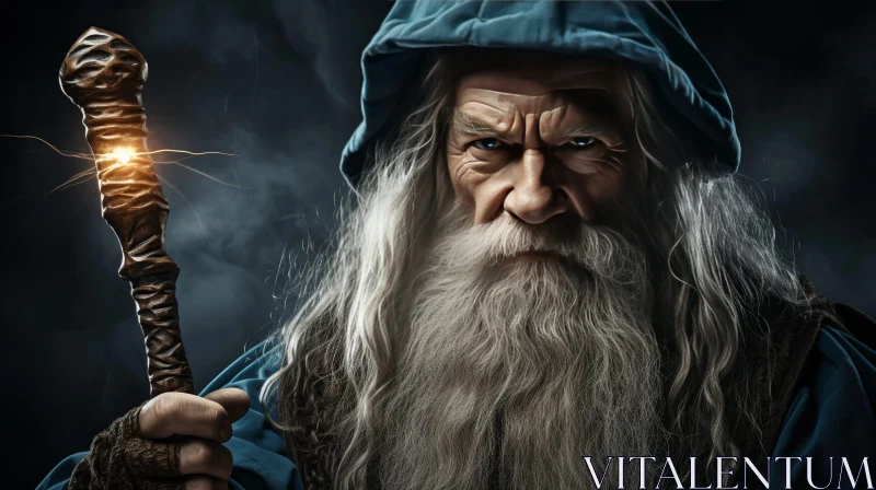 Enigmatic Wizard Portrait AI Image