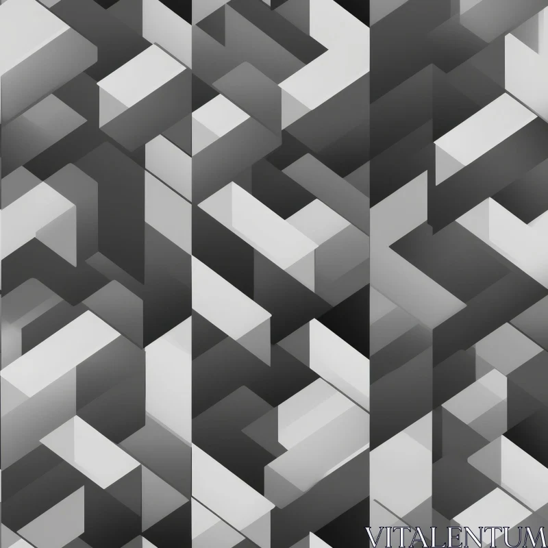 AI ART Geometric Gray and White Seamless Pattern
