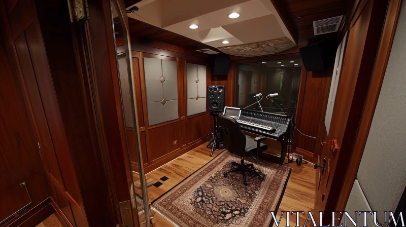 Intimate Recording Studio with Mixing Console | Professional Equipment AI Image