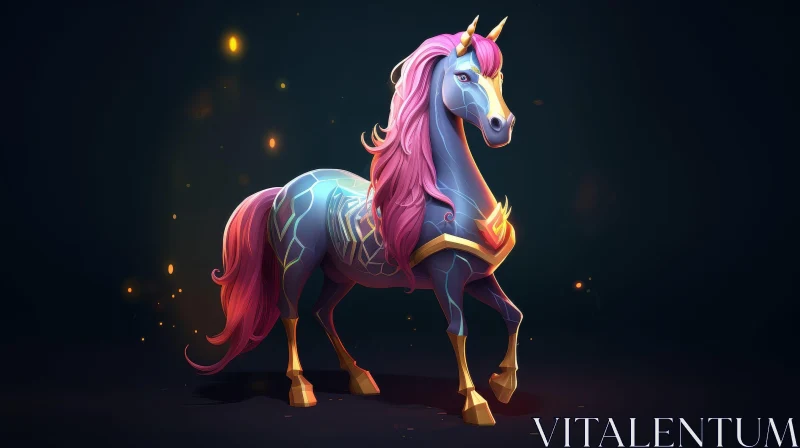 Majestic Unicorn 3D Rendering AI Image