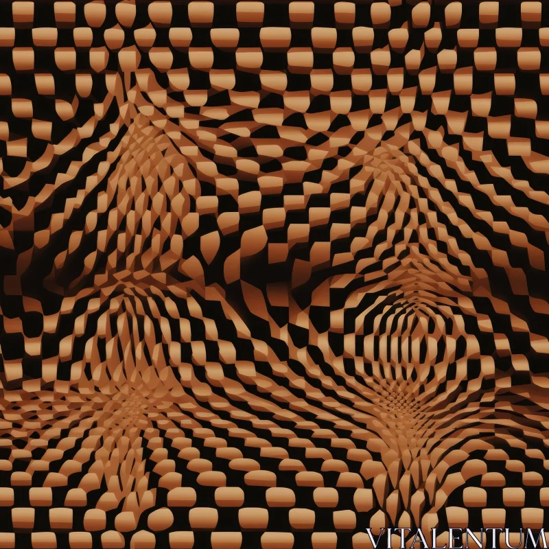 AI ART Retro Brown and Black Grid Pattern Seamless Background
