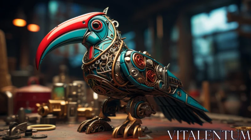 Steampunk Toucan: A Fusion of Art and Technology AI Image