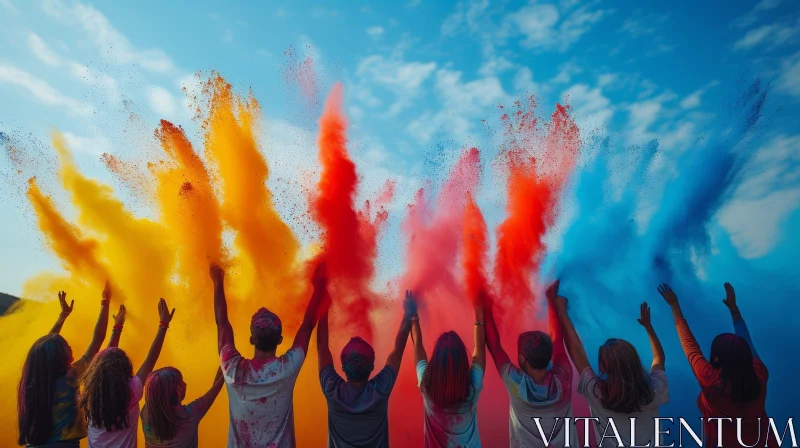 AI ART Colorful Powder Celebration in the Air