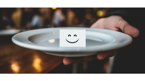 Delicate White Plate with Smiling Face - Captivating Image